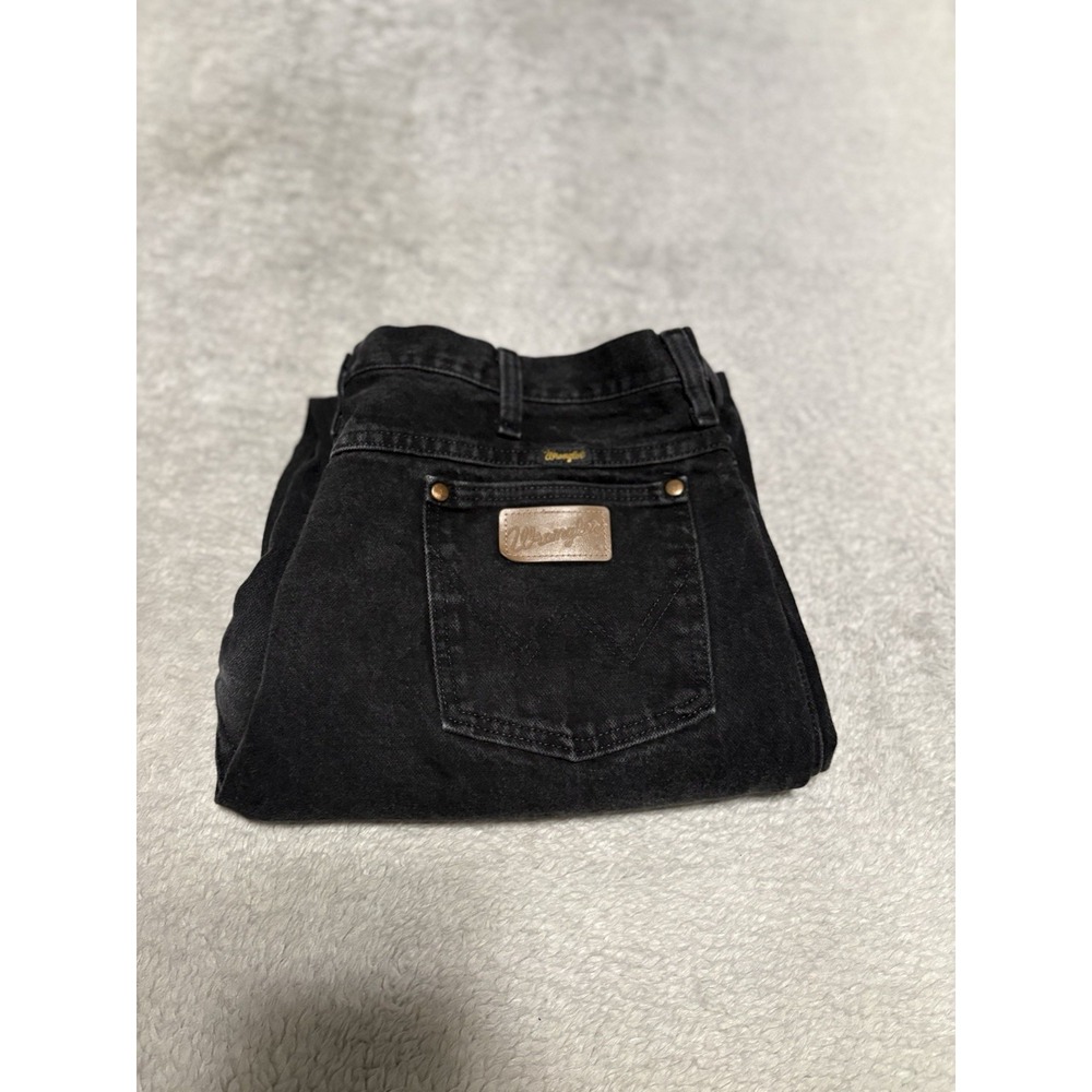 Wrangler Mens Cowboy Cut Slim Fit Black Denim Jeans Size 38x30 936WBK Classic